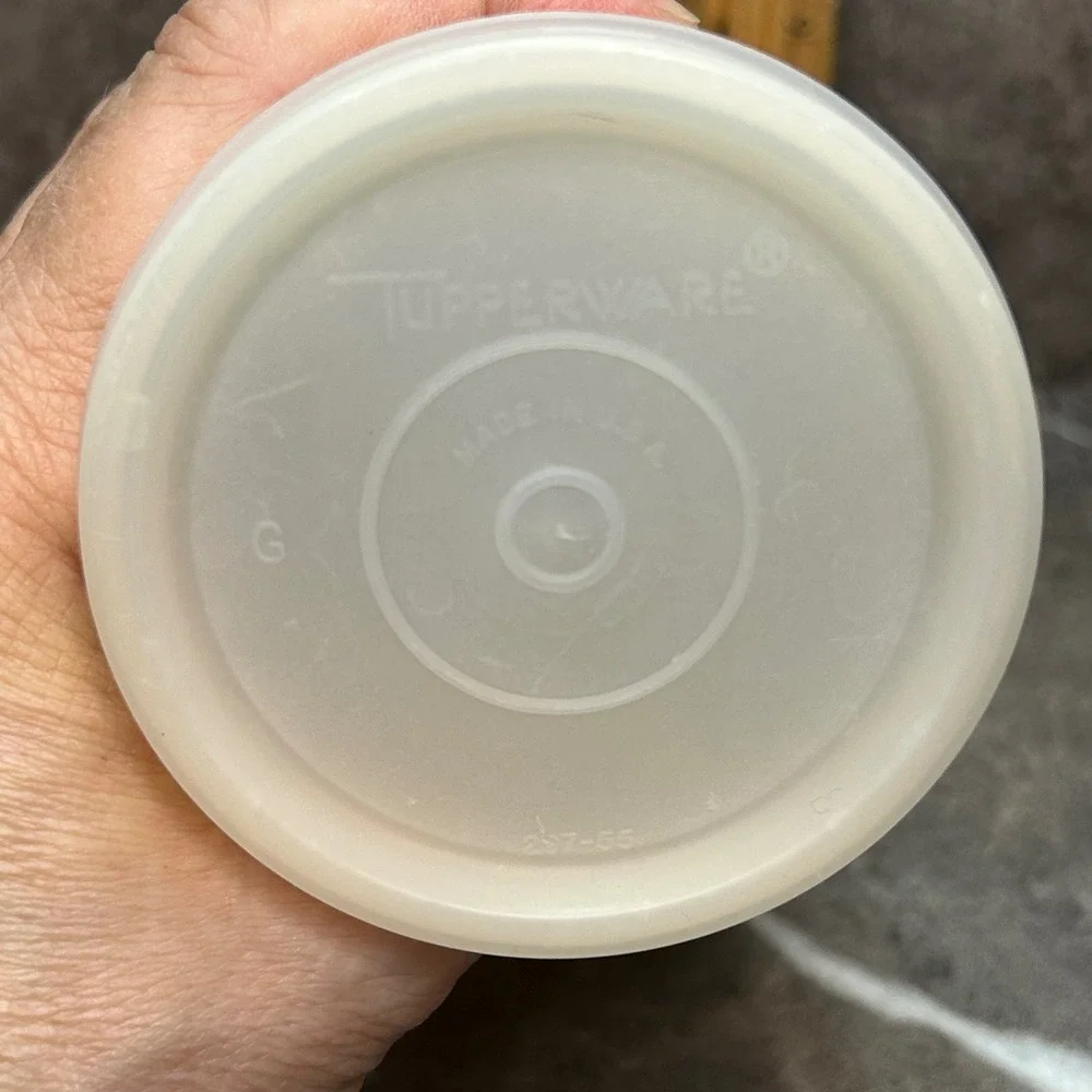Vintage Tupperware 107-41 Tall Canister Container Almond Ivory w/ Lid
